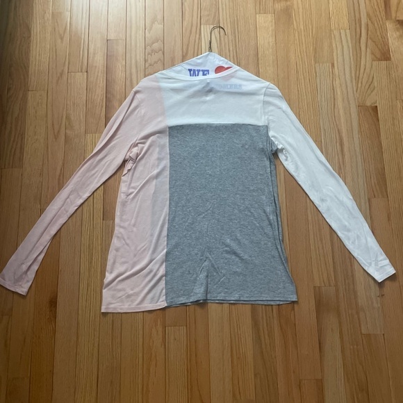 VINCE Three Tone Grey Pink White Long Sleeve Size Medium - Picture 5 of 5